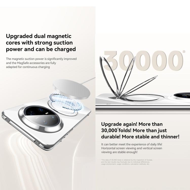 For Huawei Mate 70 Pro SULADA Electroplated Transparent MagSafe Holder Phone Case(Black) by SULADA