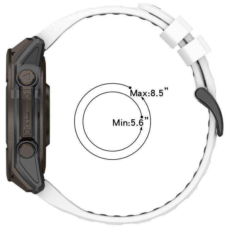 For Garmin 26mm xDfind Dual Color Quick Release Steel Buckle Silicone Watch Band(White+Black) by xDfind
