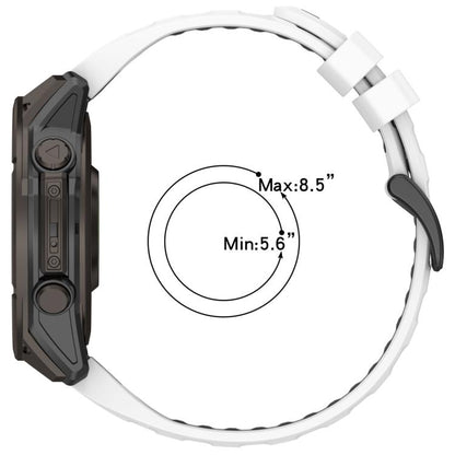 For Garmin 26mm xDfind Dual Color Quick Release Steel Buckle Silicone Watch Band(White+Black) by xDfind