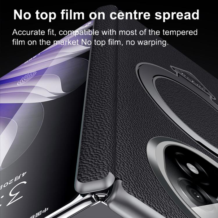 For OPPO Find N5 SULADA Top Grain Leather MagSafe Magnetic Holder Phone Case(Black) by SULADA