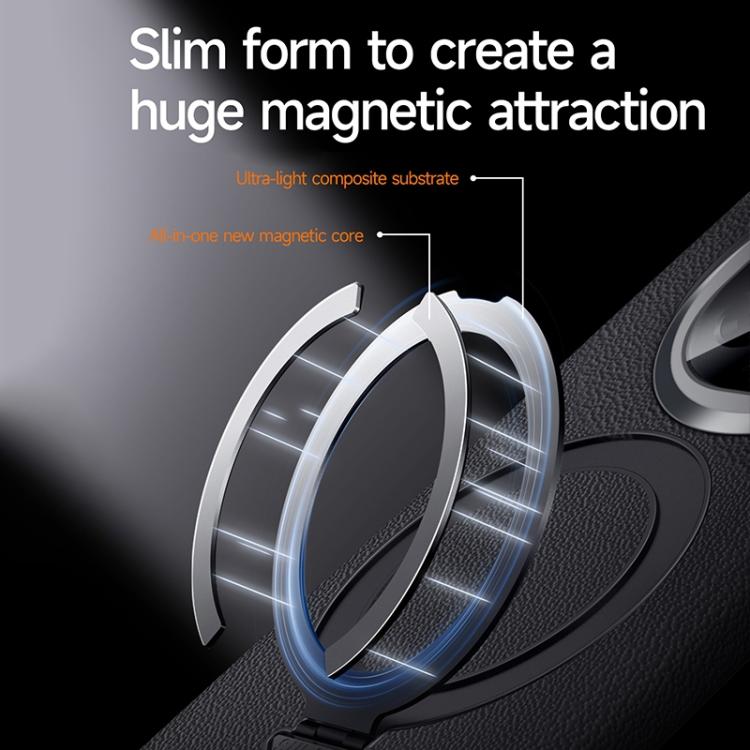 For OPPO Find N5 SULADA Top Grain Leather MagSafe Magnetic Holder Phone Case(Black) by SULADA