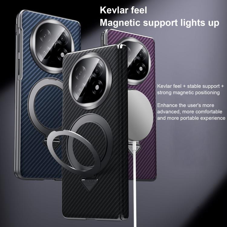 For OPPO Find N5 SULADA Kevlar Texture MagSafe Magnetic Holder Phone Case(Black) by SULADA