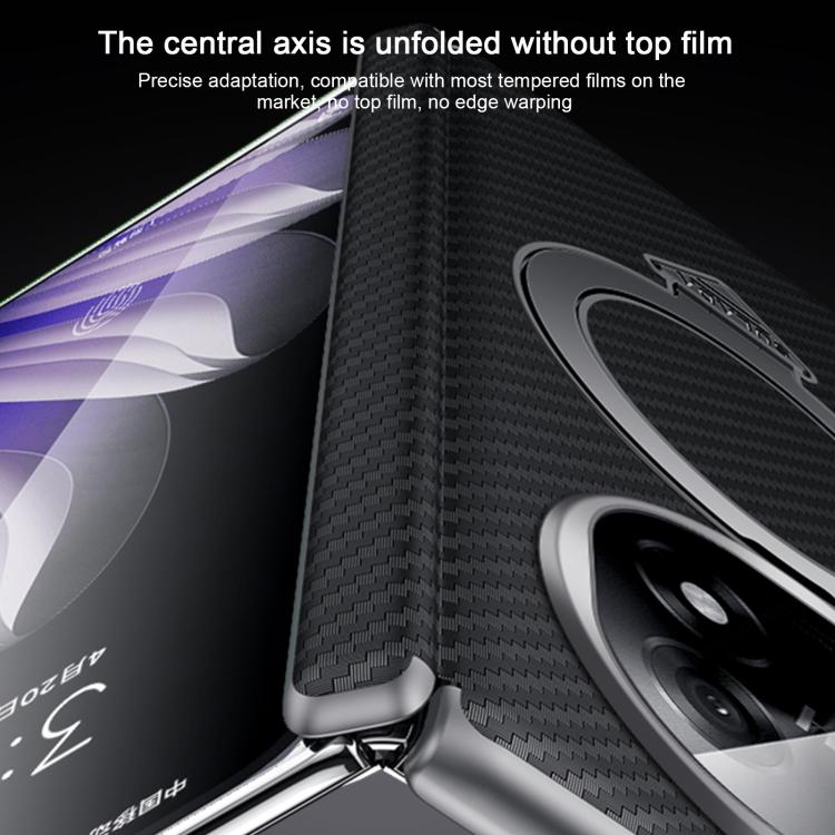 For OPPO Find N5 SULADA Kevlar Texture MagSafe Magnetic Holder Phone Case(Black) by SULADA