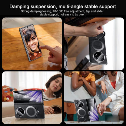 For OPPO Find N5 SULADA Kevlar Texture MagSafe Magnetic Holder Phone Case(Black) by SULADA