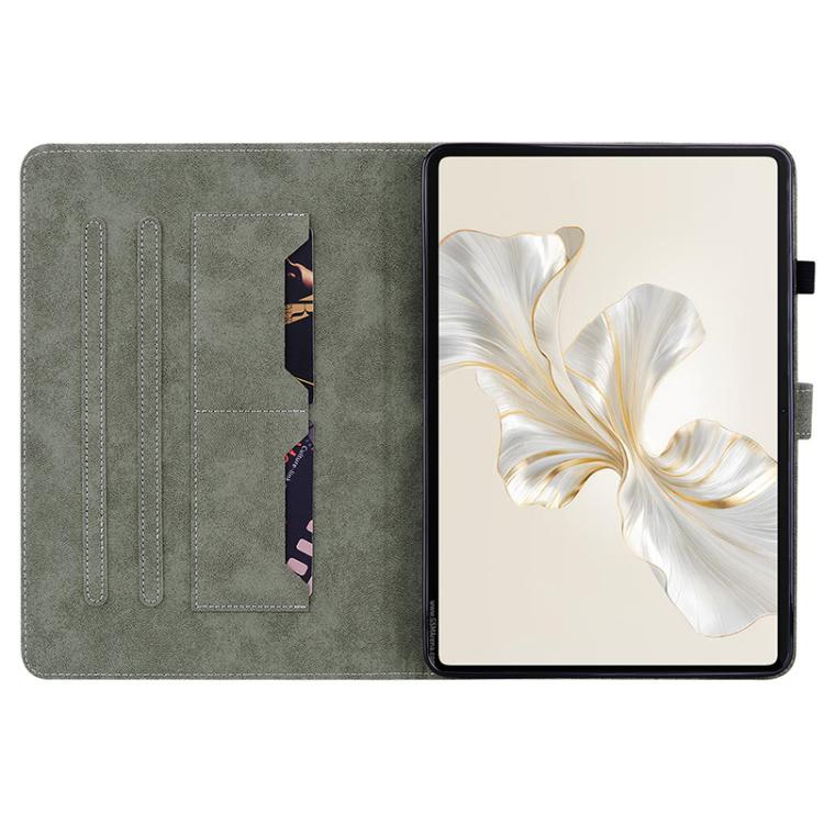 For Honor Pad X9a Embossed Tiger Pattern Leather Tablet Case(Grey) by bashfashion