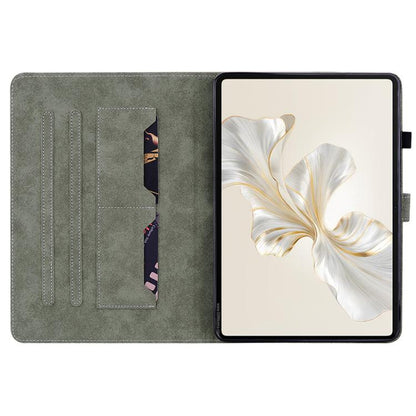 For Honor Pad X9a Embossed Tiger Pattern Leather Tablet Case(Grey) by bashfashion