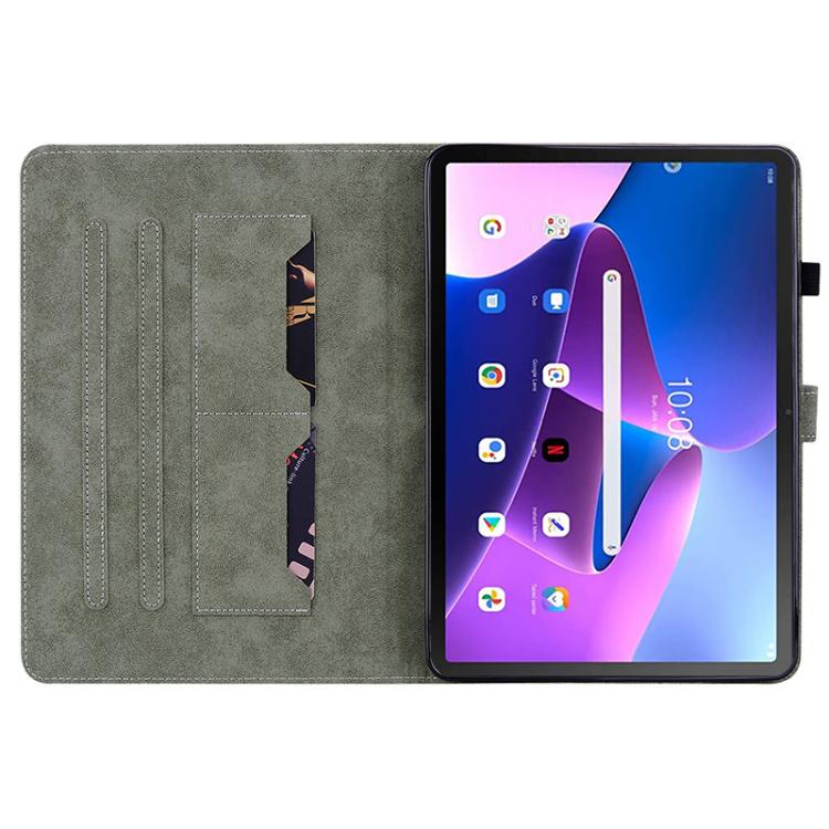 For Lenovo ZhaoYang K10C 10.1 inch Embossed Tiger Pattern Leather Tablet Case(Grey) by bashfashion