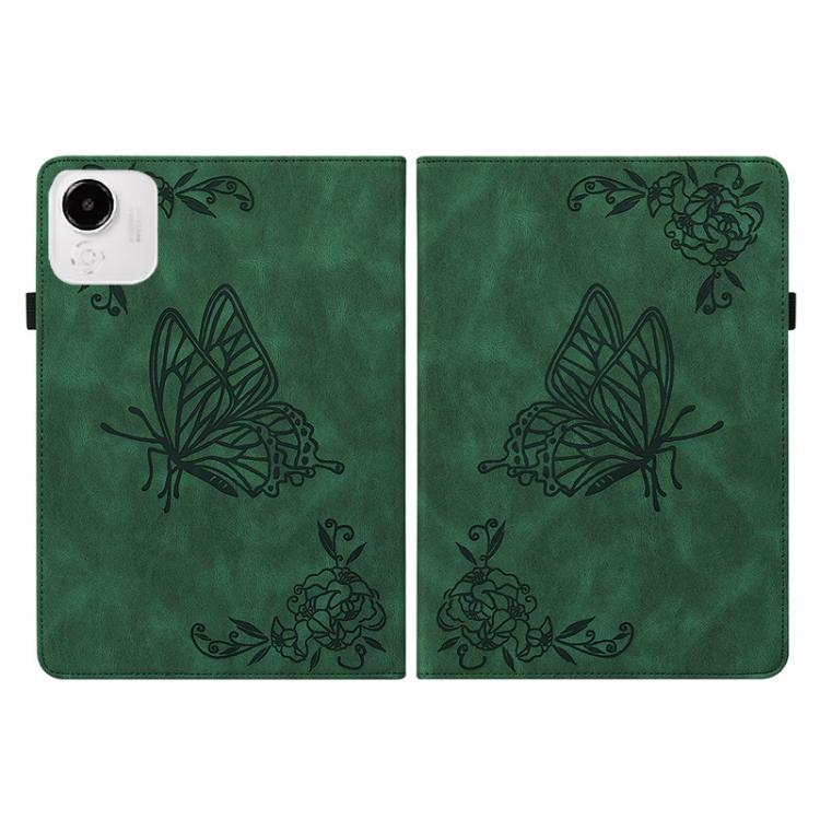 For Honor Pad X9a Butterfly Flower Embossed Leather Tablet Case(Green) by bashfashion