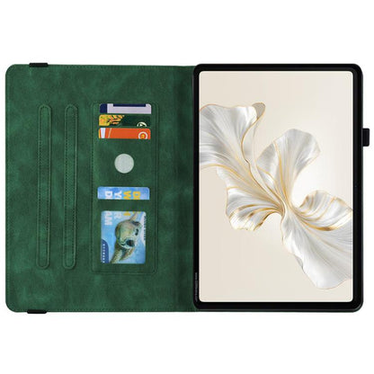 For Honor Pad X9a Butterfly Flower Embossed Leather Tablet Case(Green) by bashfashion