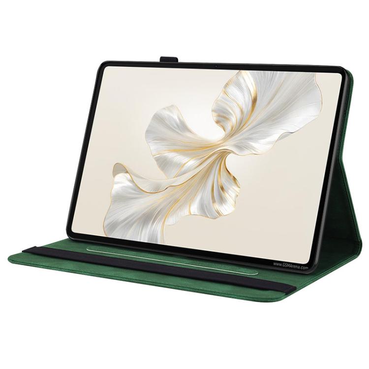 For Honor Pad X9a Butterfly Flower Embossed Leather Tablet Case(Green) by bashfashion