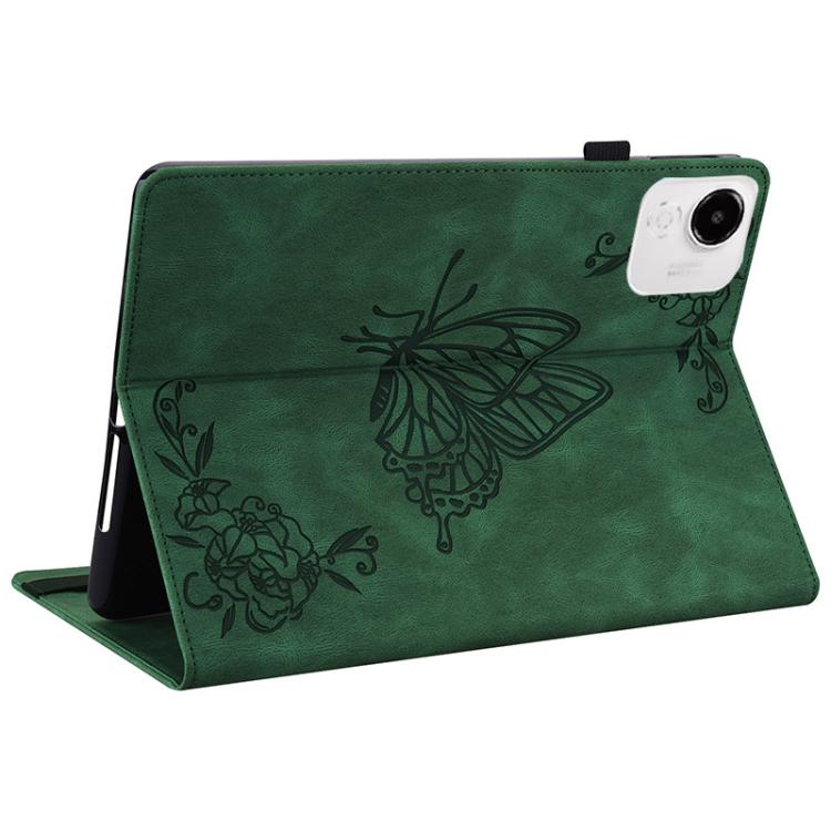 For Honor Pad X9a Butterfly Flower Embossed Leather Tablet Case(Green) by bashfashion