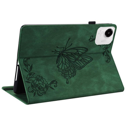 For Honor Pad X9a Butterfly Flower Embossed Leather Tablet Case(Green) by bashfashion