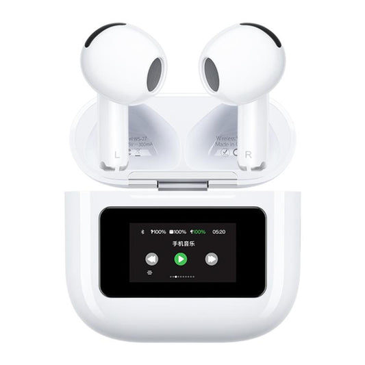 WK WS-27 Liton Series Wireless Earbuds with Smart Color Screen(White) by WK