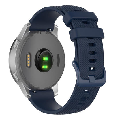 20mm For Garmin Forerunner 570 42mm/245/645 xDfind Small Plaid Solid Color Silicone Watch Band(Navy Blue) by xDfind