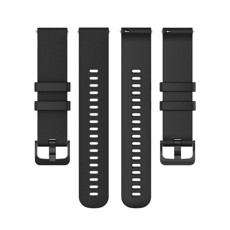 20mm For Garmin Forerunner 570 42mm/245/645 xDfind Small Plaid Solid Color Silicone Watch Band(Black) by xDfind