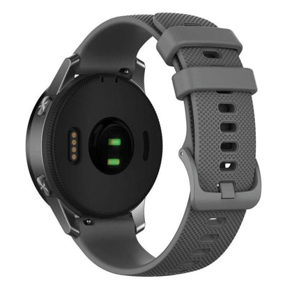 20mm For Garmin Forerunner 570 42mm/245/645 xDfind Small Plaid Solid Color Silicone Watch Band(Gray) by xDfind