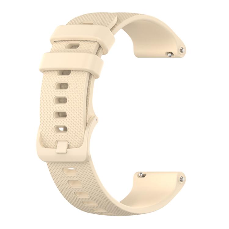 20mm For Garmin Forerunner 570 42mm/245/645 xDfind Small Plaid Solid Color Silicone Watch Band(Beige) by xDfind