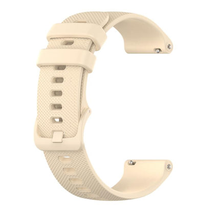 20mm For Garmin Forerunner 570 42mm/245/645 xDfind Small Plaid Solid Color Silicone Watch Band(Beige) by xDfind