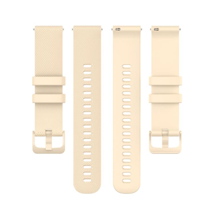 20mm For Garmin Forerunner 570 42mm/245/645 xDfind Small Plaid Solid Color Silicone Watch Band(Beige) by xDfind