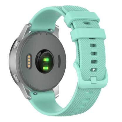 20mm For Garmin Forerunner 570 42mm/245/645 xDfind Small Plaid Solid Color Silicone Watch Band(Teal) by xDfind