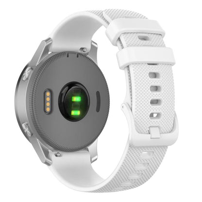 22mm For Forerunner 570 47mm/935/945/955 xDfind Small Plaid Solid Color Silicone Watch Band(White) by xDfind