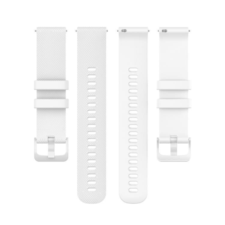 22mm For Forerunner 570 47mm/935/945/955 xDfind Small Plaid Solid Color Silicone Watch Band(White) by xDfind