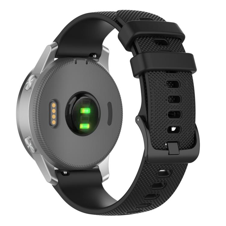 22mm For Forerunner 570 47mm/935/945/955 xDfind Small Plaid Solid Color Silicone Watch Band(Black) by xDfind