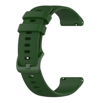 22mm For Forerunner 570 47mm/935/945/955 xDfind Small Plaid Solid Color Silicone Watch Band(Army Green) by xDfind