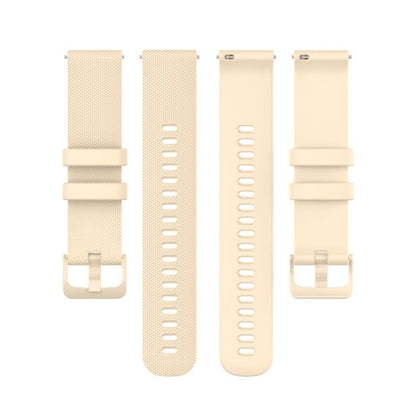 22mm For Forerunner 570 47mm/935/945/955 xDfind Small Plaid Solid Color Silicone Watch Band(Beige) by xDfind