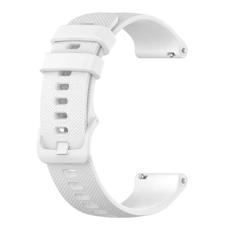 18mm For Garmin Venu 2S / Move 3S / Active S xDfind Small Plaid Solid Color Silicone Watch Band(White) by xDfind