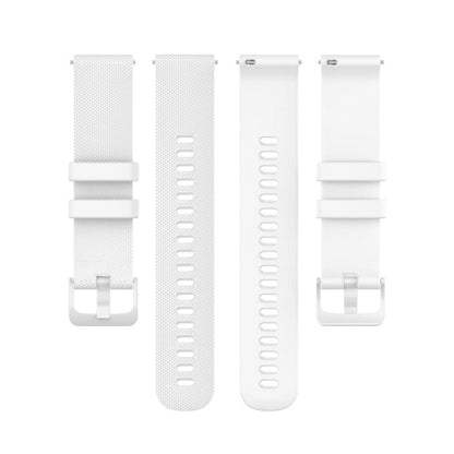 18mm For Garmin Venu 2S / Move 3S / Active S xDfind Small Plaid Solid Color Silicone Watch Band(White) by xDfind