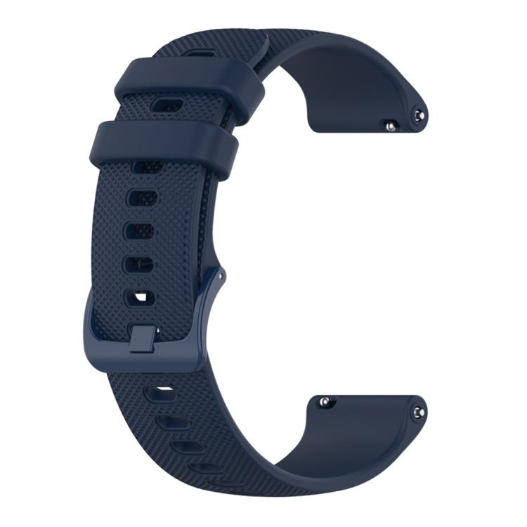 18mm For Garmin Venu 2S / Move 3S / Active S xDfind Small Plaid Solid Color Silicone Watch Band(Navy Blue) by xDfind