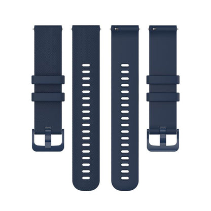 18mm For Garmin Venu 2S / Move 3S / Active S xDfind Small Plaid Solid Color Silicone Watch Band(Navy Blue) by xDfind