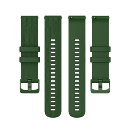 18mm For Garmin Venu 2S / Move 3S / Active S xDfind Small Plaid Solid Color Silicone Watch Band(Army Green) by xDfind