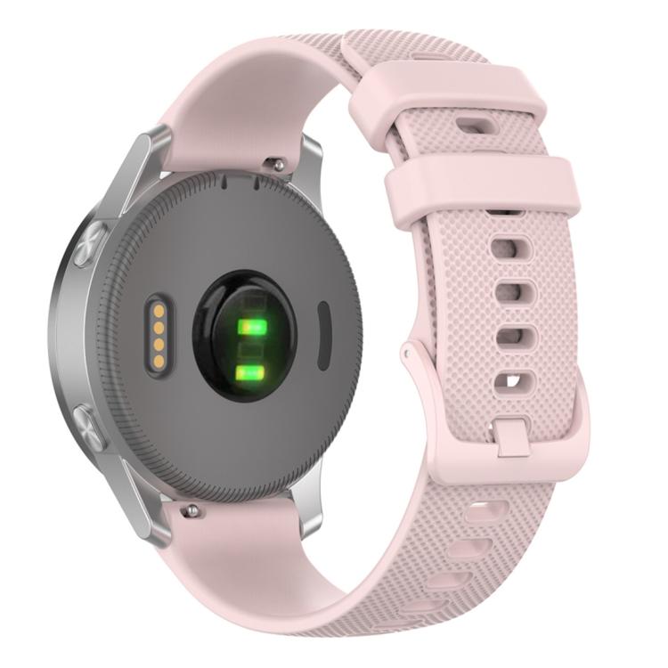 18mm For Garmin Venu 2S / Move 3S / Active S xDfind Small Plaid Solid Color Silicone Watch Band(Pink) by xDfind