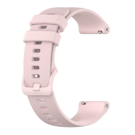 18mm For Garmin Venu 2S / Move 3S / Active S xDfind Small Plaid Solid Color Silicone Watch Band(Pink) by xDfind
