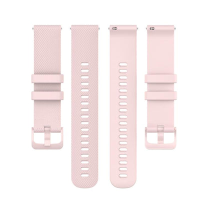 18mm For Garmin Venu 2S / Move 3S / Active S xDfind Small Plaid Solid Color Silicone Watch Band(Pink) by xDfind