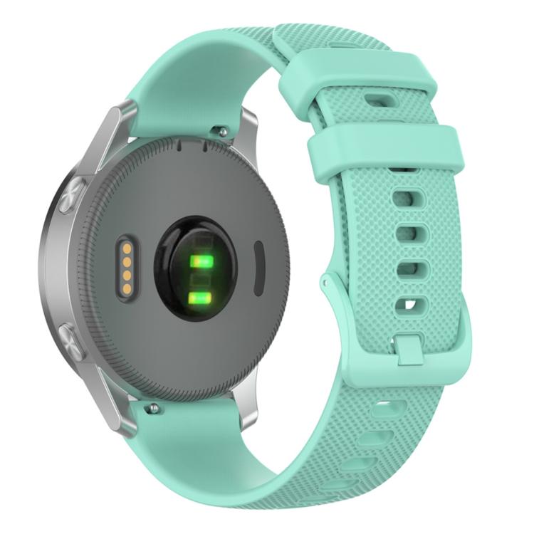 18mm For Garmin Venu 2S / Move 3S / Active S xDfind Small Plaid Solid Color Silicone Watch Band(Teal) by xDfind