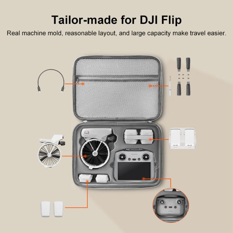 For DJI Flip BRDRC Drone Portable Case Single Shoulder Messenger Bag Handbag(Grey) by BRDRC