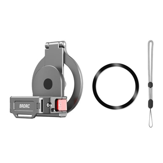 For DJI Osmo Pocket 3 BRDRC Smartphone Teleprompter Stand Desktop Clamp Cold Shoe Extension Mount(Dark Grey) by BRDRC