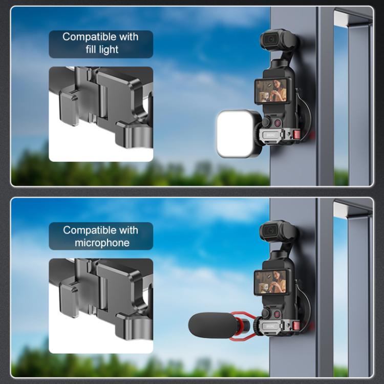 For DJI Osmo Pocket 3 BRDRC Smartphone Teleprompter Stand Desktop Clamp Cold Shoe Extension Mount(Dark Grey) by BRDRC