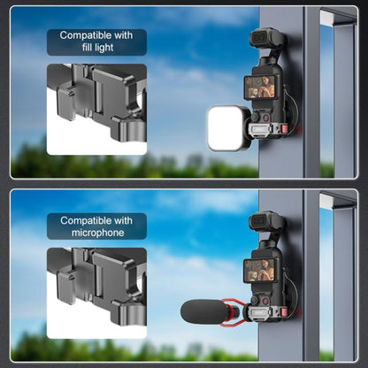 For DJI Osmo Pocket 3 BRDRC Smartphone Teleprompter Stand Desktop Clamp Cold Shoe Extension Mount(Dark Grey) by BRDRC