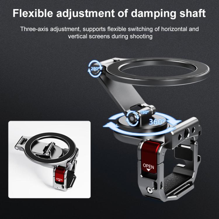 For DJI Osmo Pocket 3 BRDRC Smartphone Teleprompter Stand Desktop Clamp Cold Shoe Extension Mount(Dark Grey) by BRDRC