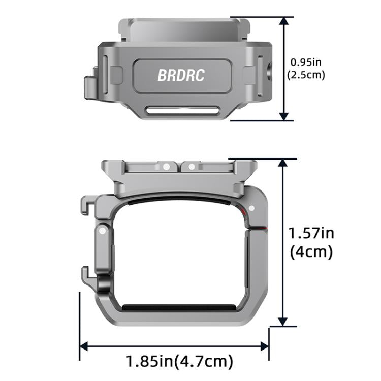 For DJI Osmo Pocket 3 BRDRC Quick Assembly Multi-function Cold Shoe Extension Mount(Dark Grey) by BRDRC