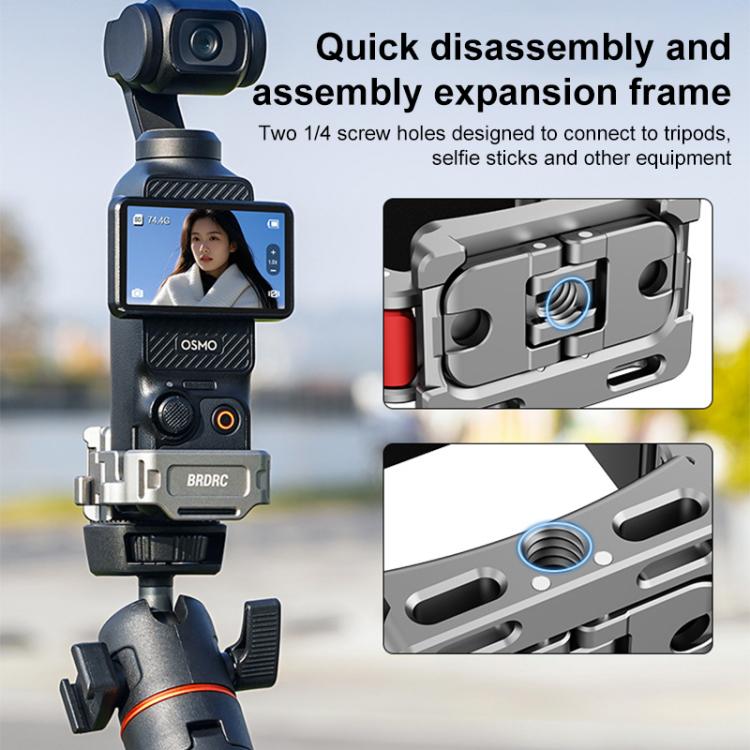 For DJI Osmo Pocket 3 BRDRC Quick Assembly Multi-function Cold Shoe Extension Mount(Dark Grey) by BRDRC