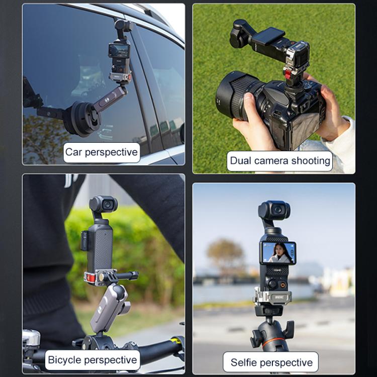 For DJI Osmo Pocket 3 BRDRC Quick Assembly Multi-function Cold Shoe Extension Mount(Dark Grey) by BRDRC