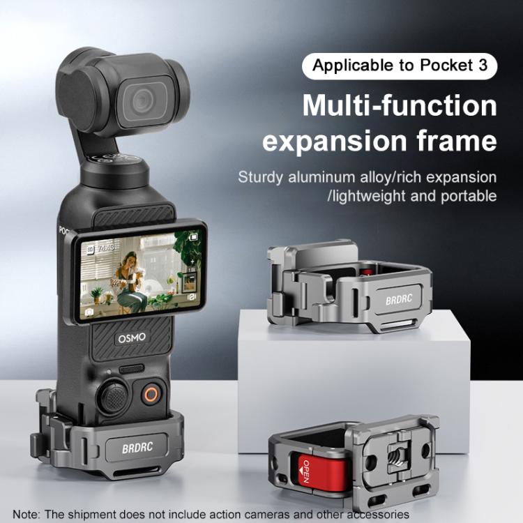 For DJI Osmo Pocket 3 BRDRC Quick Assembly Multi-function Cold Shoe Extension Mount(Dark Grey) by BRDRC