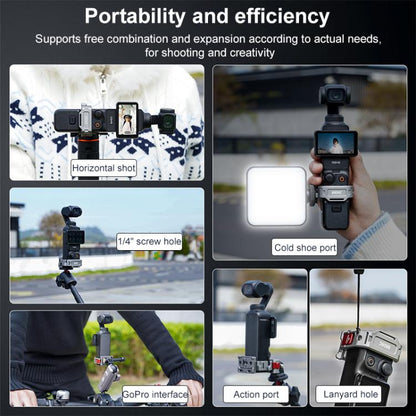 For DJI Osmo Pocket 3 BRDRC Quick Assembly Multi-function Cold Shoe Extension Mount(Dark Grey) by BRDRC