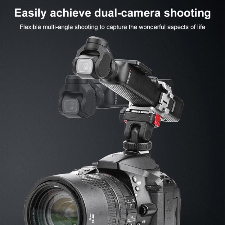 For DJI Osmo Pocket 3 BRDRC Quick Assembly Multi-function Cold Shoe Extension Mount(Dark Grey) by BRDRC