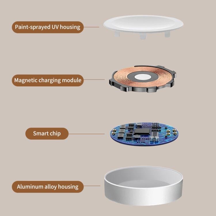 For Apple Watch Series xDfind Aluminum Alloy Shell Magnetic Wireless Watch Charger, Interface:USB-A(White) by xDfind